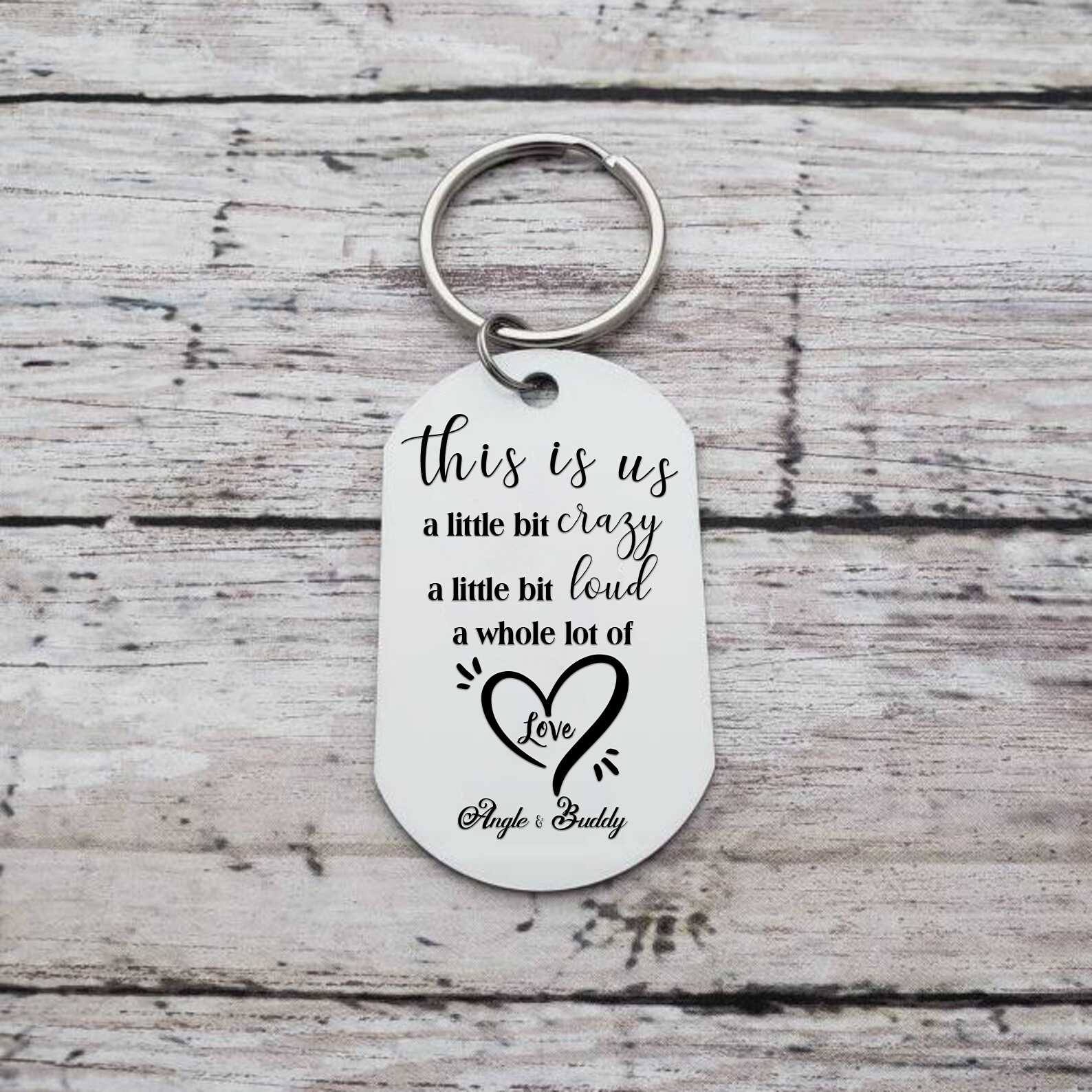 Personalised Couple Photo Keychain Customised 2 Names Keyring Valentine's Day Gifts - This Is Us, A Whole Lot Of Love-Jessemade AU