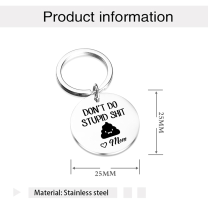 Don't Do Stupid Funny Keychain Custom Text Keyring Personalised Gift For Kids-Jessemade AU