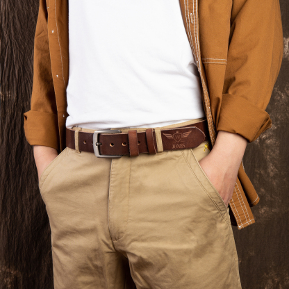 Customised Genuine Leather Belt Engraved Names Men's Belt for Him-Jessemade AU