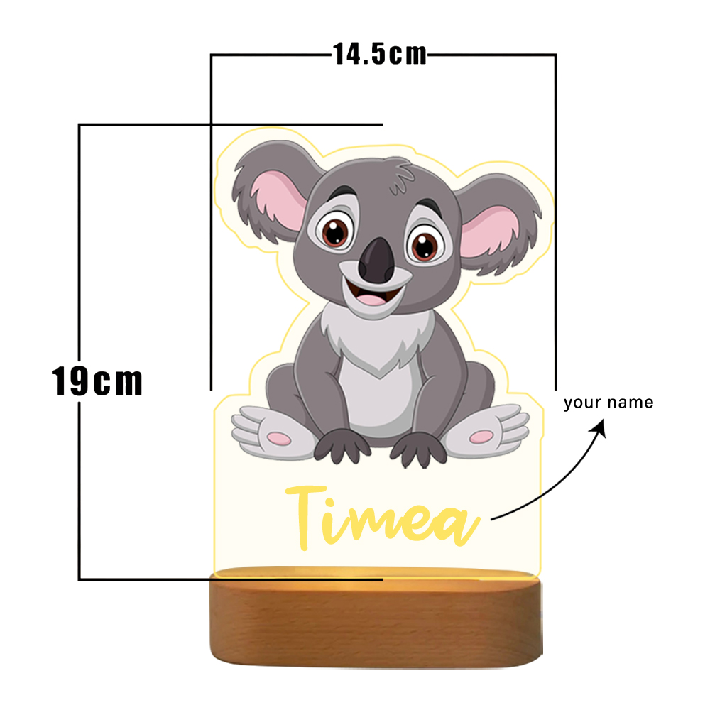 Custom Name Koala Night Light LED Lamp Gifts For Kids-Jessemade AU
