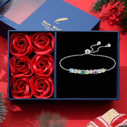 Mother & Family Bracelet with Birthstones Engrave 3 Names Infinity Bracelet Gifts for Her-Jessemade AU