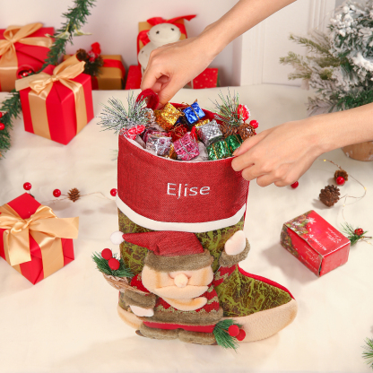 Personalised Christmas Stockings Ornaments Custom 1 Name Christmas Socks Gifts for Family Friends-Jessemade AU