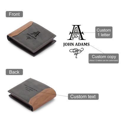 Personalised Leather Wallet Engraved Letter Short Purse Custom Folding Wallet Gifts For Women-Jessemade AU