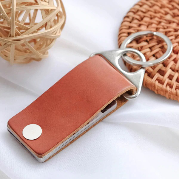 Personalised Photo Album Keychain Custom 2 Photos Leather Keychain for Lovers-Jessemade AU