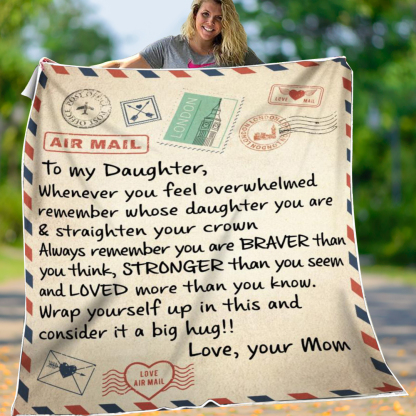 To My Daughter Straighten Your Crown Flannel Blanket-Jessemade AU