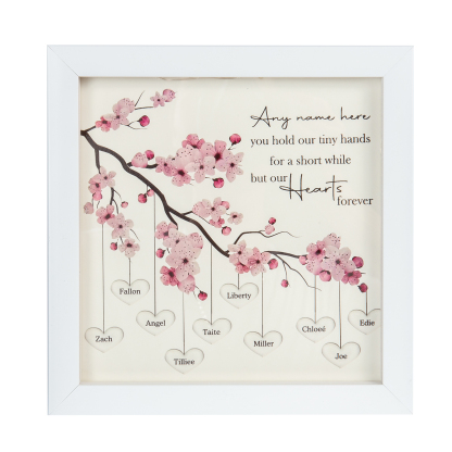 Personalised Flower Family Tree Frame Custom 10 Names LED Night Light-Jessemade AU