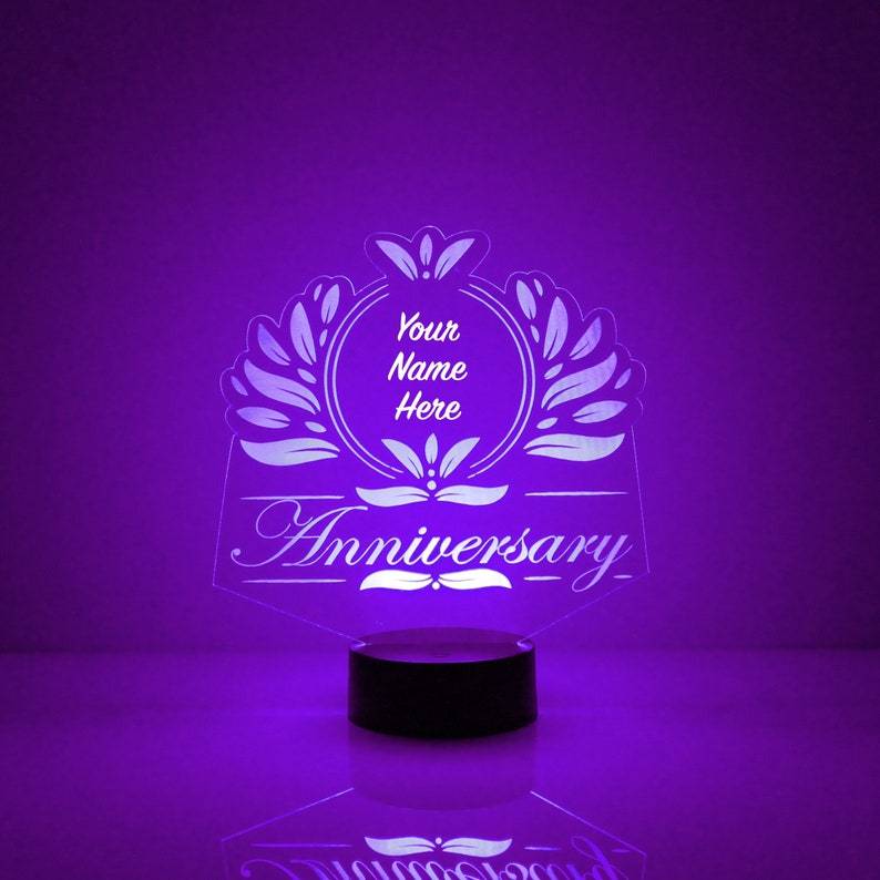 Personalised 7 Colours Changing Night Light Custom Name LED Lamp Gifts For Couple-Jessemade AU