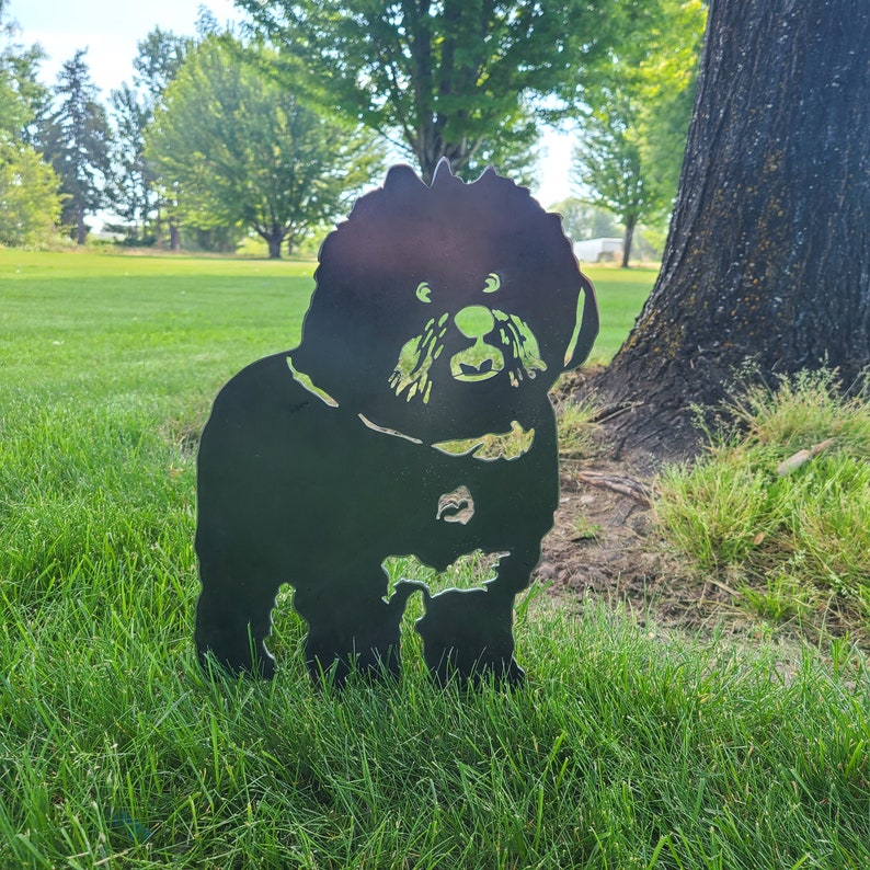 Bichon Frise Metal Dog Silhouette Garden Yard Decoration-Jessemade AU