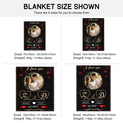 Personalised Couple Blanket Engrave Photo Sweet Gift For Her Him-Jessemade AU