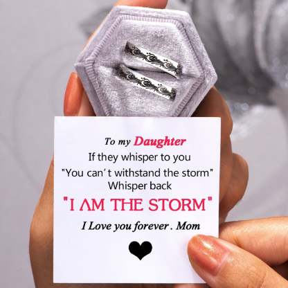 To My Daughter I am The Storm, Spiral Ring Adjustable Ring Gifts For Her-Jessemade AU
