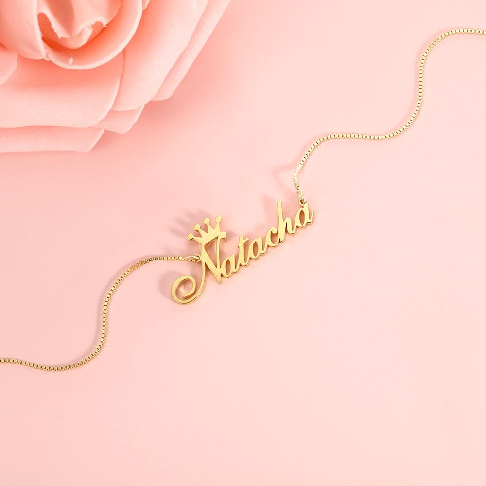 Personalised Crown Necklace Custom 1 Name Necklace Gift For Women-Jessemade AU