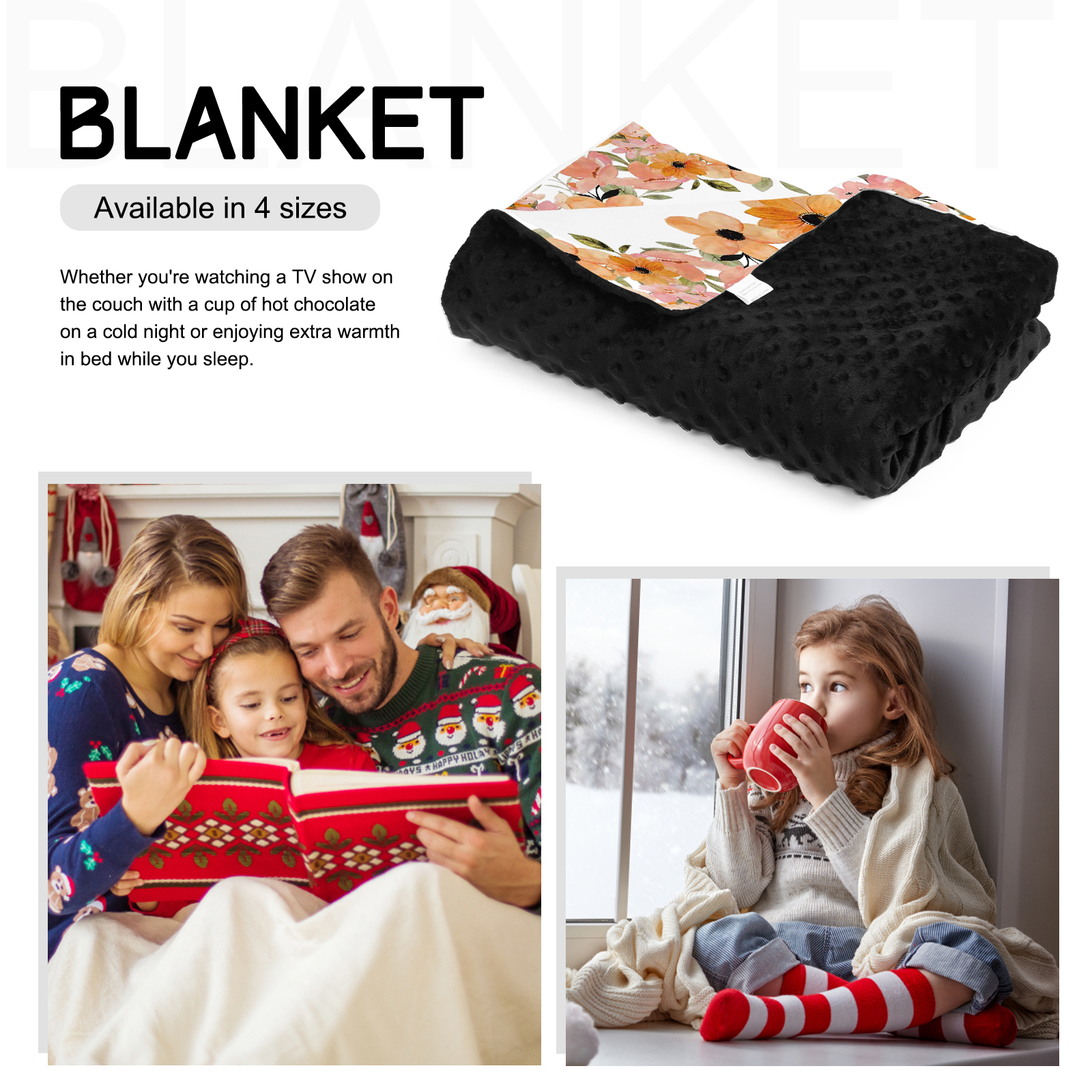 Personalised Hippo Blanket Custom Name Cute Cartoon Blanket-Jessemade AU