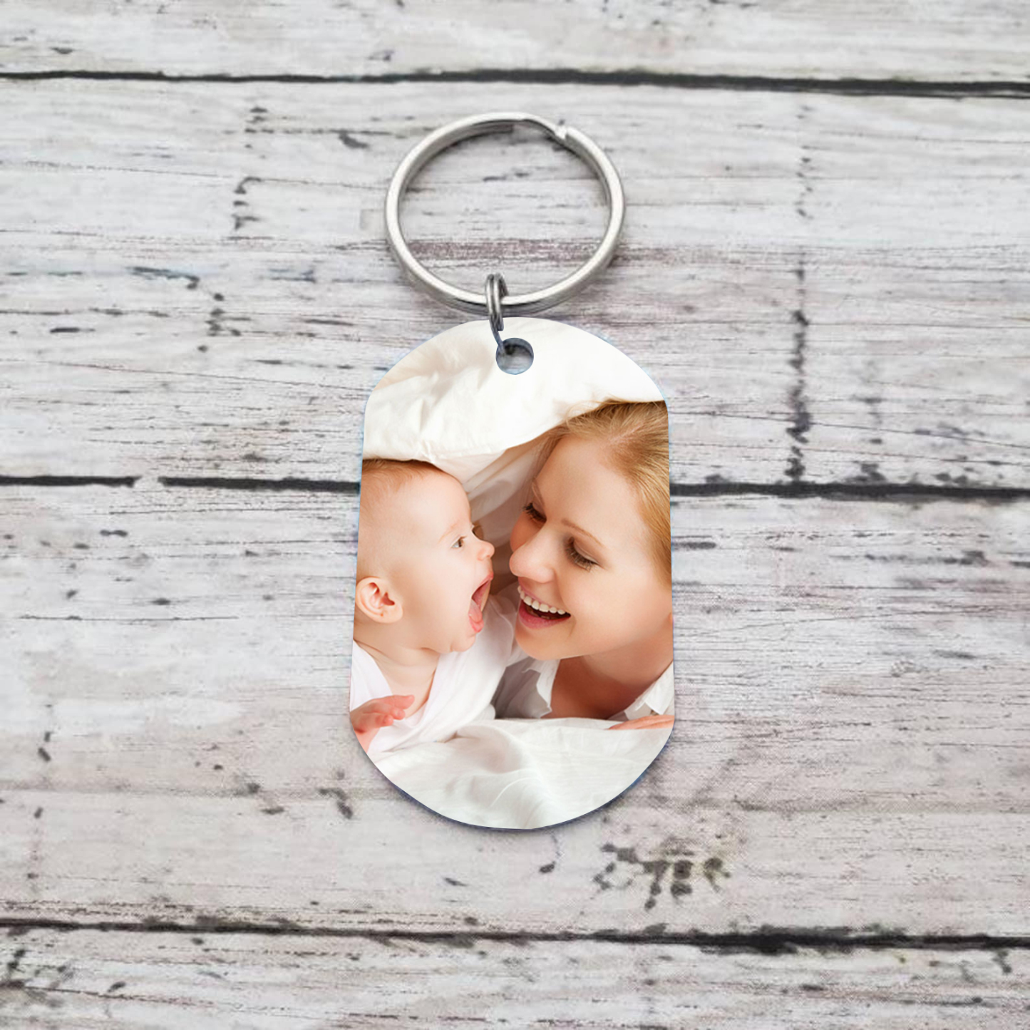 Personalised Text & Date & Photo Keychain Mother's Day Gifts - This Is What The Moon Looked Like The Day You Became My Mommy-Jessemade AU