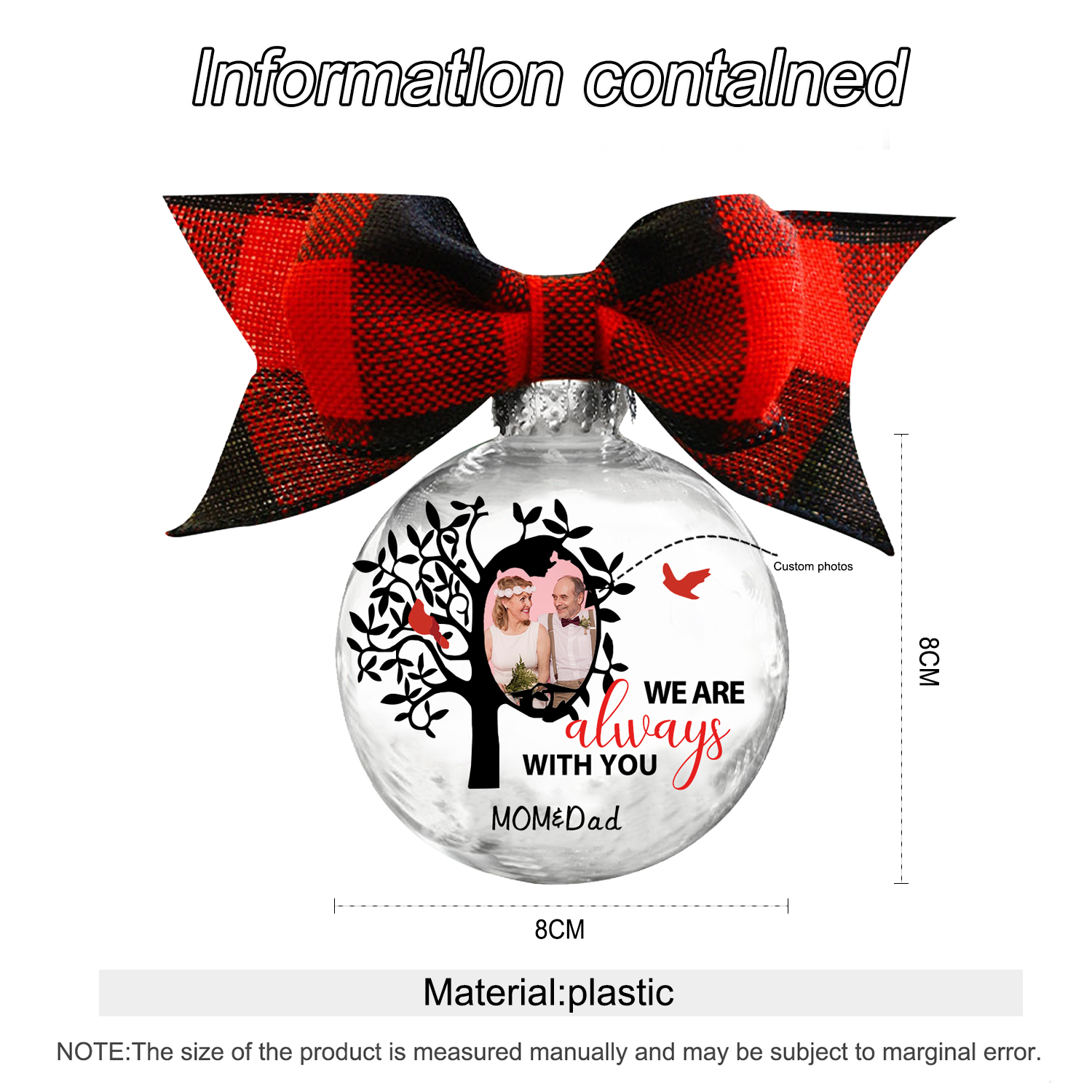 Personalised Photo Ball Ornament We Are Always With You Memorial Ornament-Jessemade AU