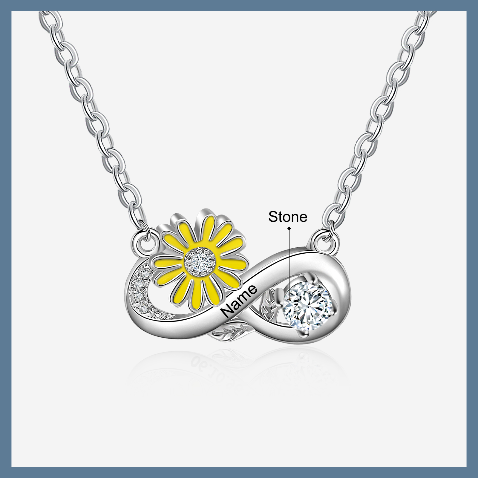 Personalised April Birthflower Necklace With Birthstone Gift For Women-Jessemade AU