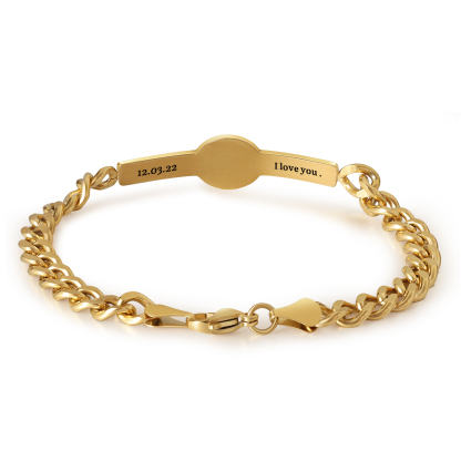Personalised Couple Bracelet Custom 2 Names & Date & Text Bracelet Stainless Steel Bracelet Gift for Loved Ones -Jessemade AU