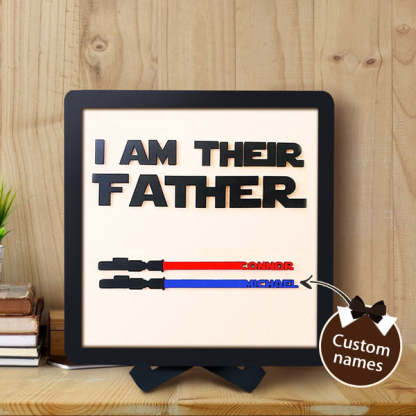 Personalised Star Wars Sign Father's Day Gifts - I AM THEIR FATHER - Wood Sign with 2 Names-Jessemade AU