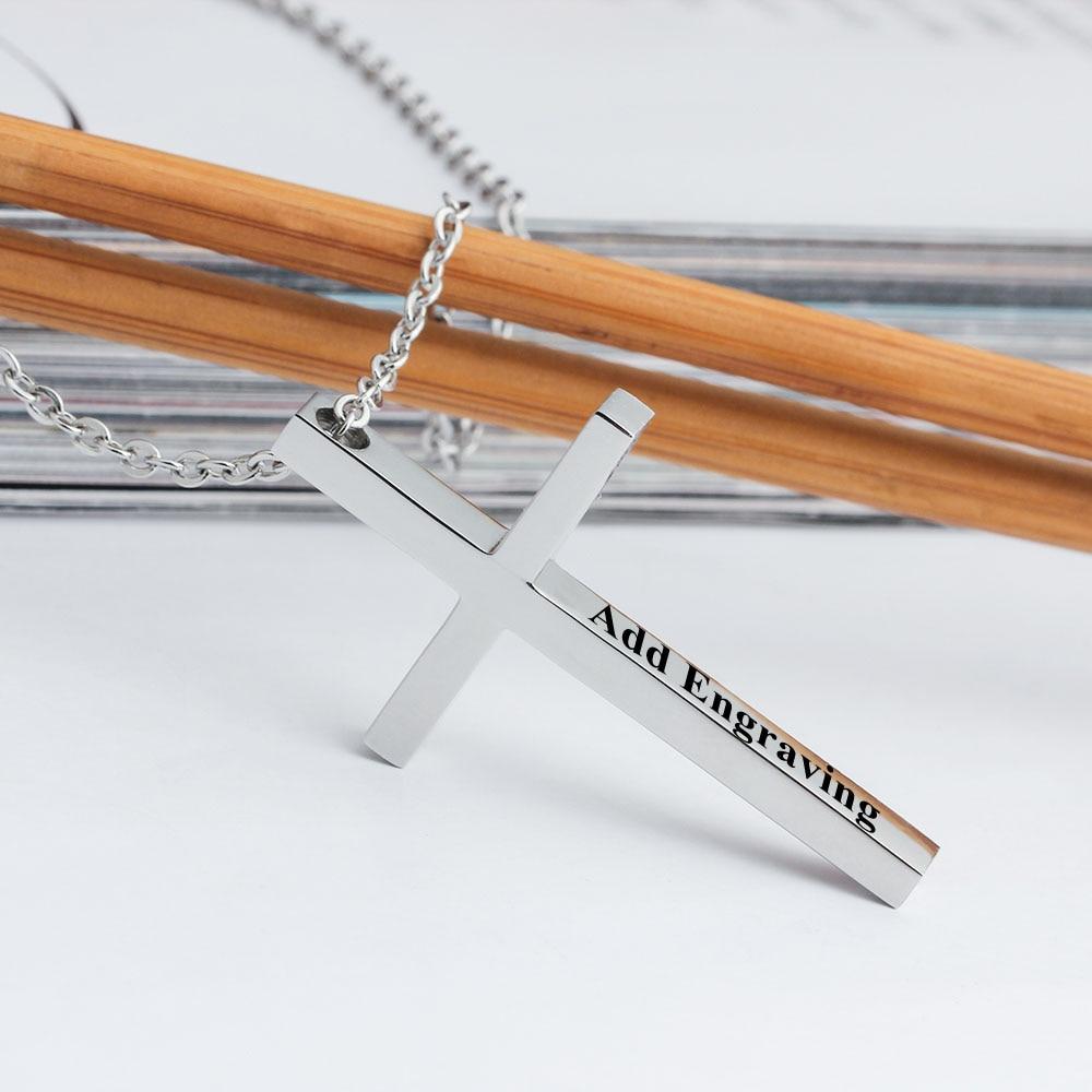 Confirmation Gift Cross Pendant Necklace for Women Men Engraved Name Customised Necklace-Jessemade AU
