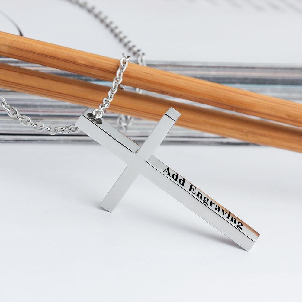 Confirmation Gift Cross Pendant Necklace for Women Men Engraved Name Customised Necklace-Jessemade AU