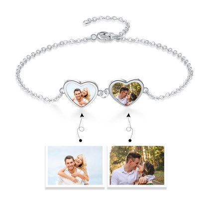 Personalised Heart Photo Bracelet Custom Photo Bracelet Gifts For Her-Jessemade AU