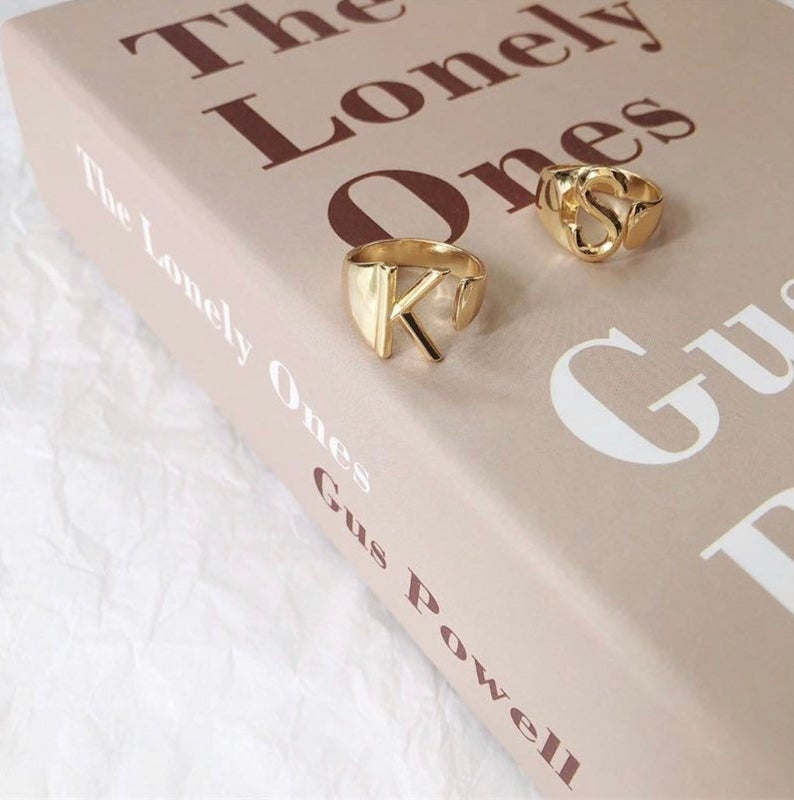 Personalised Name Ring Custom 1 Letter Name Ring Gifts For Women-Jessemade AU