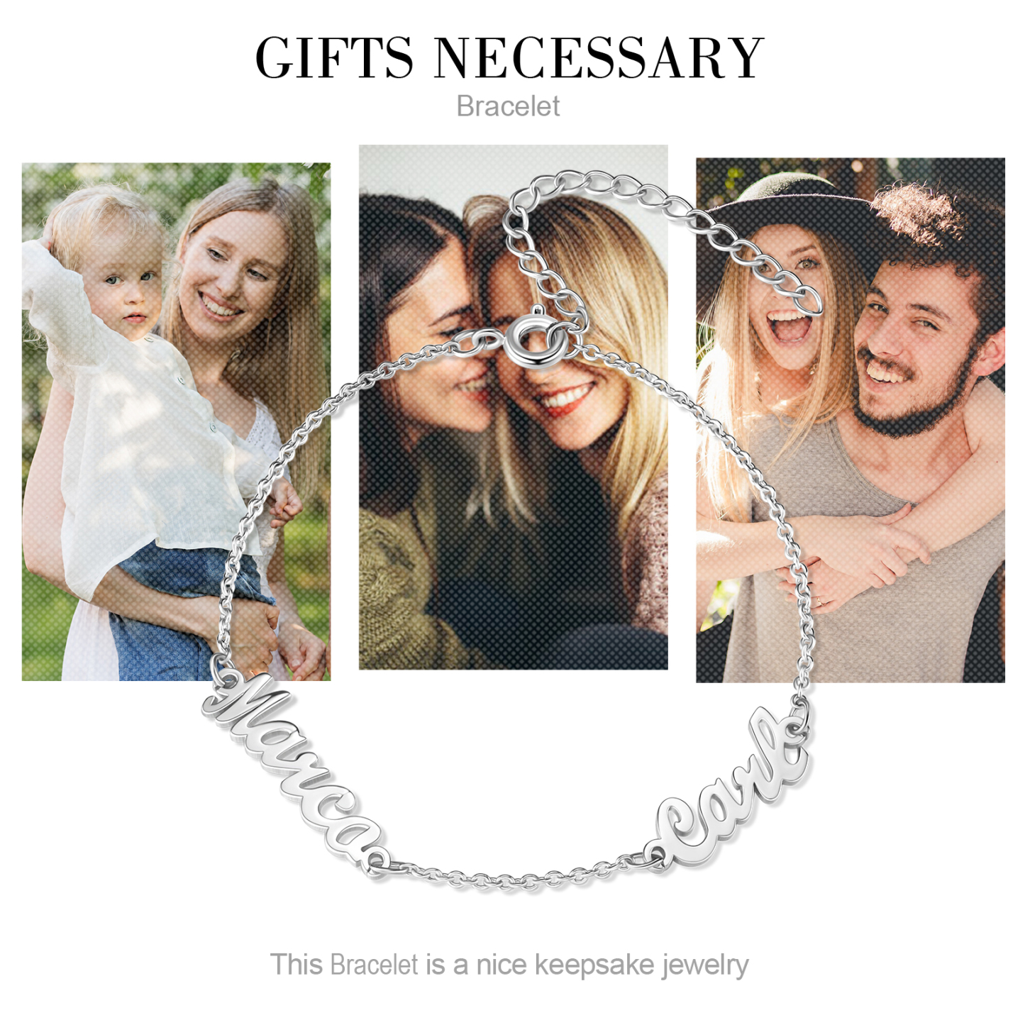 Personalised Family Name Bracelet Custom 2 Names Bracelet  Best Gift For Her-Jessemade AU