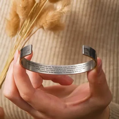 To My Granddaughter Cuff Bangle Bracelet  "I Will Always Be With You"-Jessemade AU