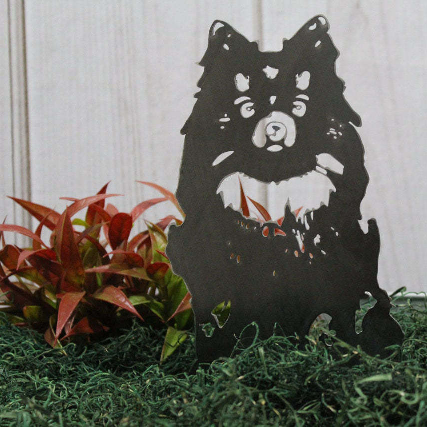 Pomeranian Metal Dog Silhouette Garden Yard Decoration-Jessemade AU