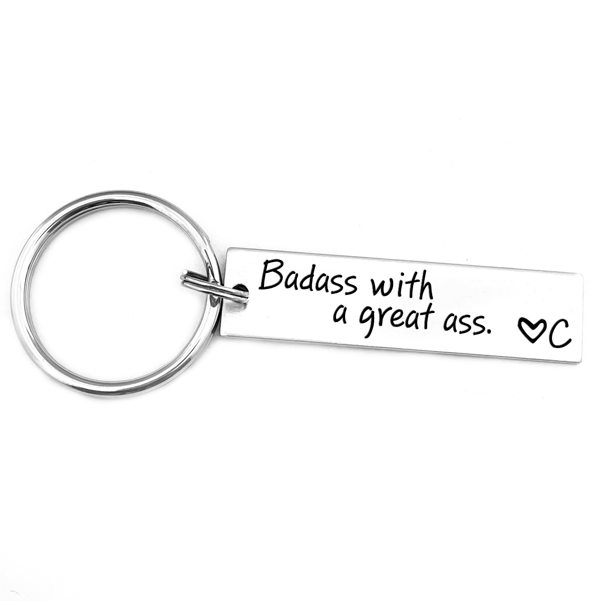 Personalised Letter Keychain Funny Keychain Stainless Steel Valentine's Day Gift for Couples-Jessemade AU
