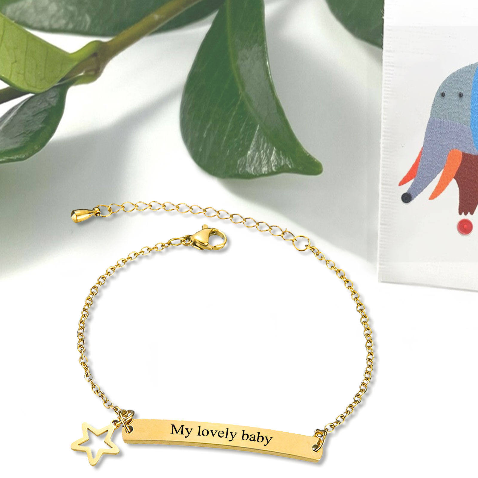 Personalised Text Bracelet Custom Names Bracelet Star Bracelet Love Gifts For Her-Jessemade AU