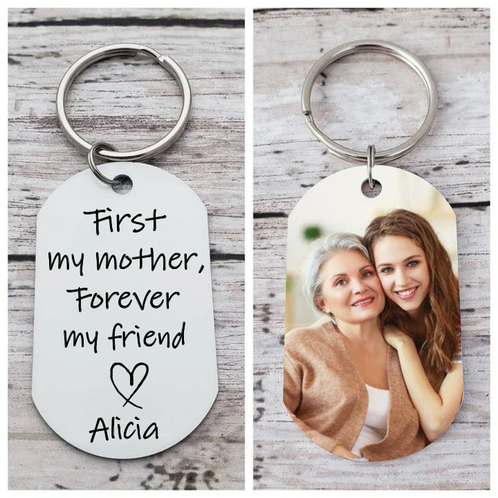 Personalised Mother Photo Keychain First My Mother Forever My Friend Keyring-Jessemade AU