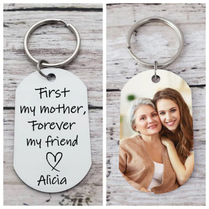 Personalised Mother Photo Keychain First My Mother Forever My Friend Keyring-Jessemade AU