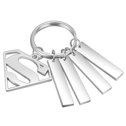Custom Supermun Sign Keychain Engrave 4 Names Keyring For Mum-Jessemade AU