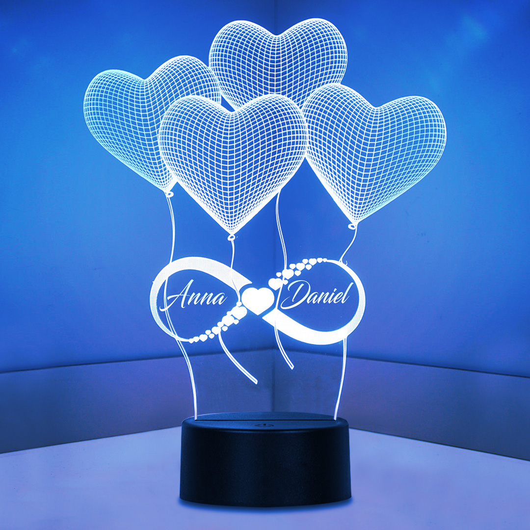 Balloon LED Night Light Personalised 7 Colours Changing Night Light With Name Lamp Gifts For Kids-Jessemade AU