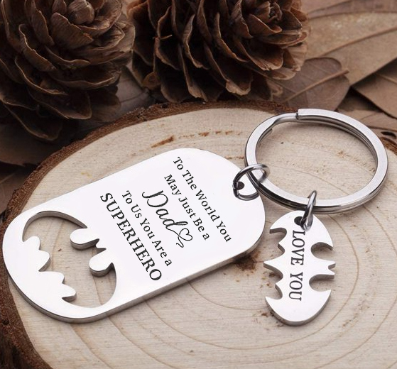 Father Keychain You Are A Superhero Personalised 1 Name Bat Keychain Gifts for Batman Dad-Jessemade AU