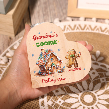 Heart-Shaped Christmas Candle Holder Engraved 2 Names Cookie Candlesticks Personalised Gift for Mum Grandma-Jessemade AU