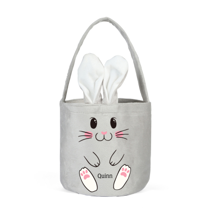 Personalised Bunny Tote Bag Customised With Name Bucket Bag Bunny Basket Easter Gifts-Jessemade AU