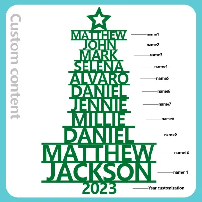 11 Names - Personalised Christmas Tree Ornaments Customised Name Xmas Wooden Decor Gifts for Family Friends-Jessemade AU