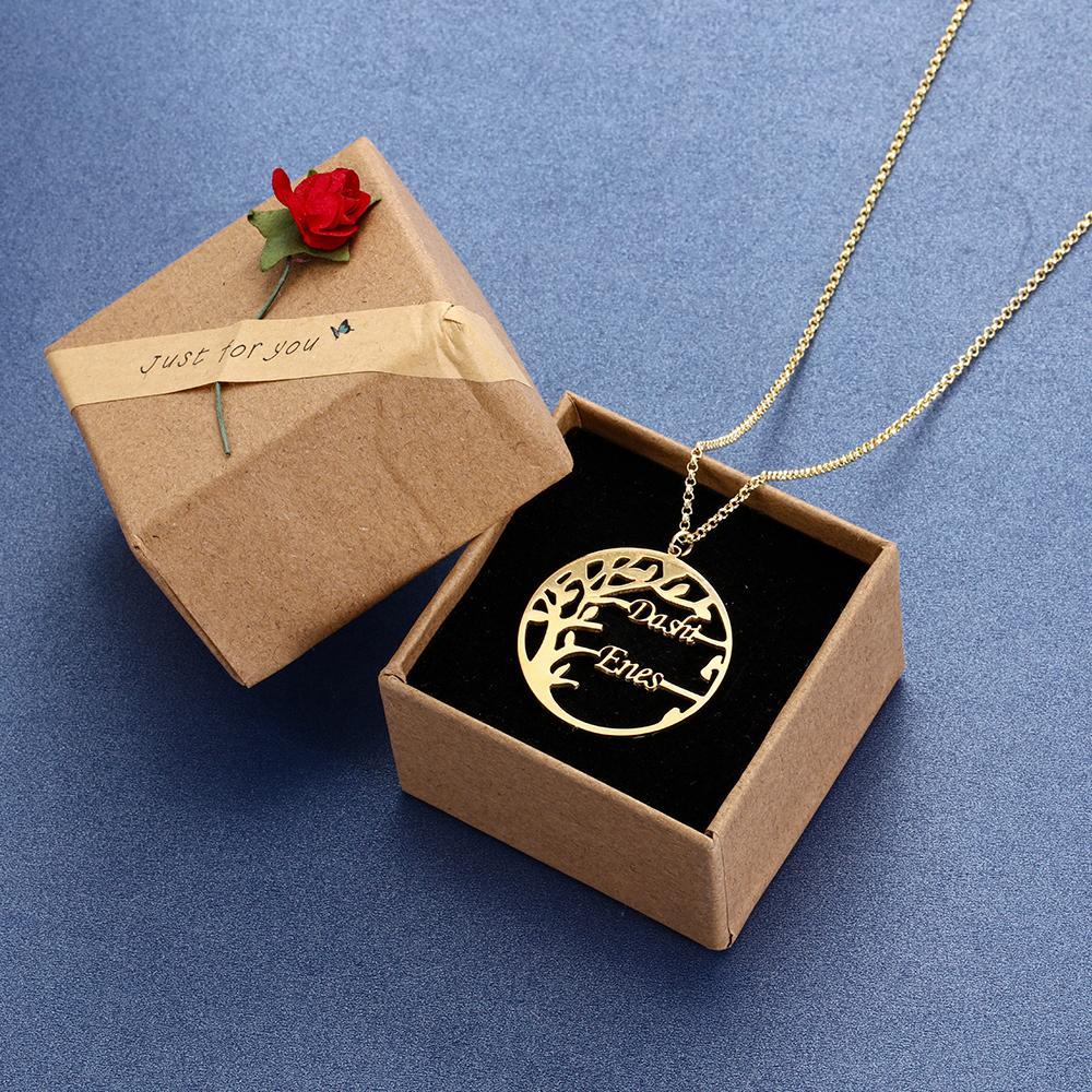 Family Tree Custom 2 Names Sterling Silver Tree Of Life-Jessemade AU