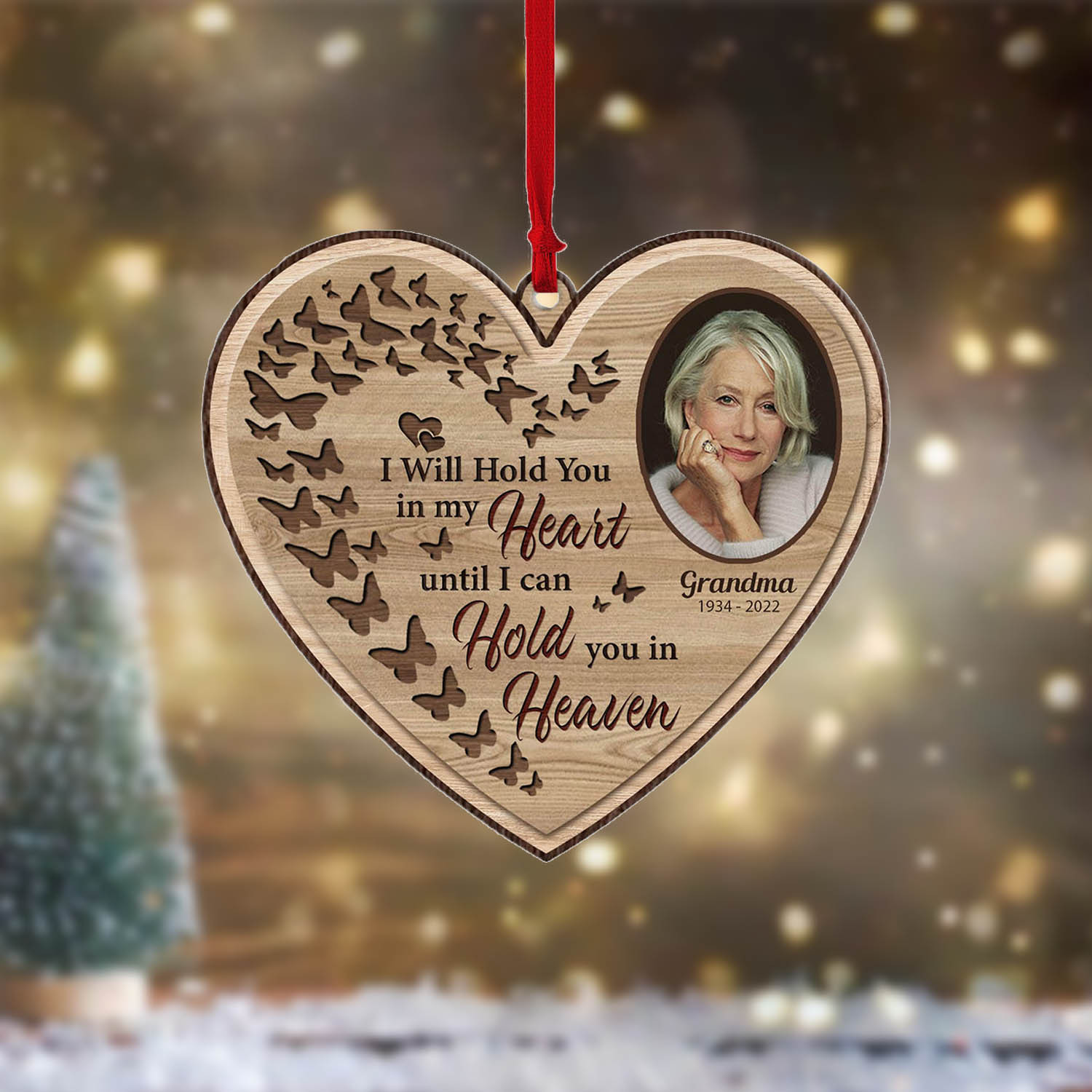 I Will Hold You In My Heart Memorial Ornament Personalised Photo Ornament-Jessemade AU