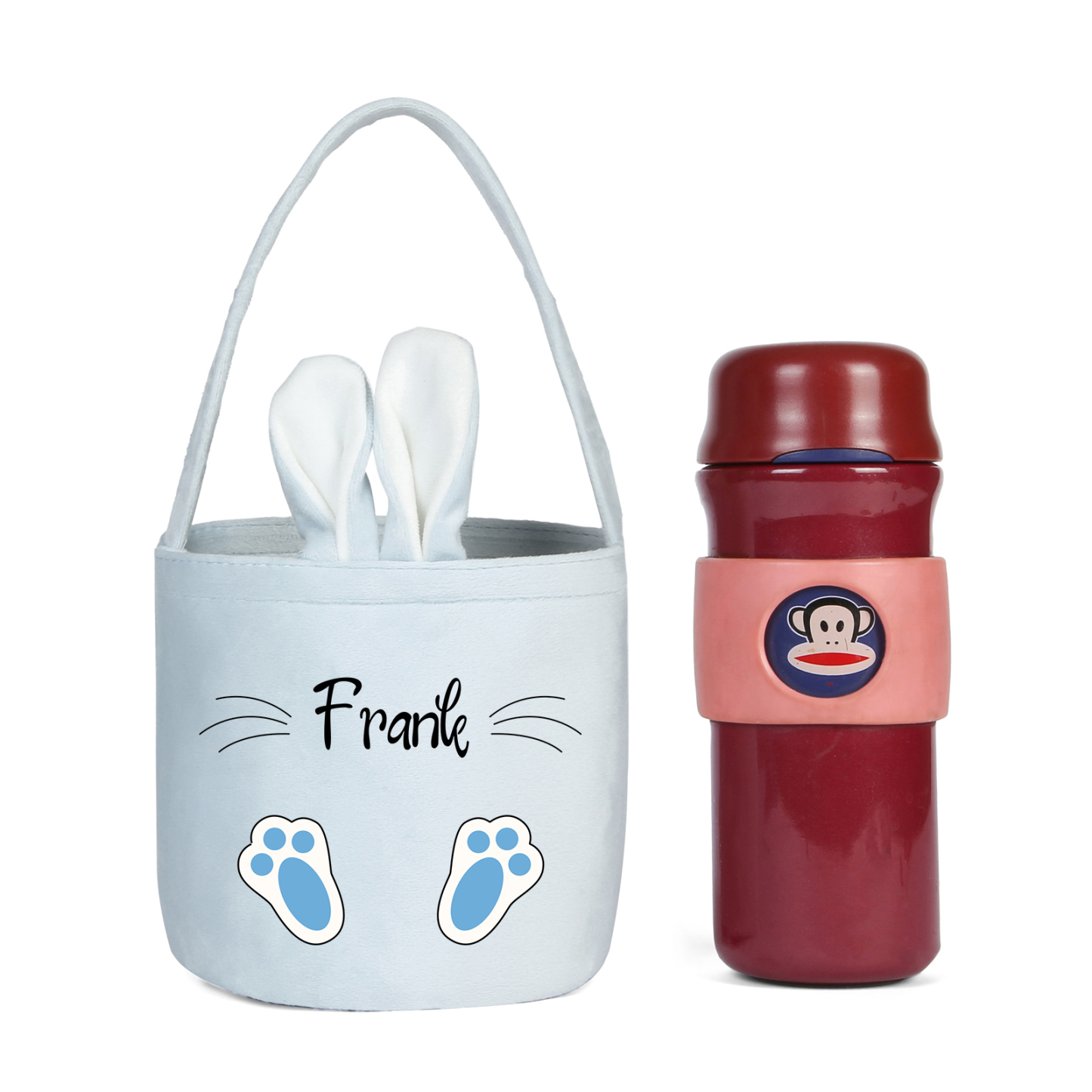 Personalised Bunny Tote Bag Custom Name Bunny Basket Bucket Bag Easter Gifts-Jessemade AU