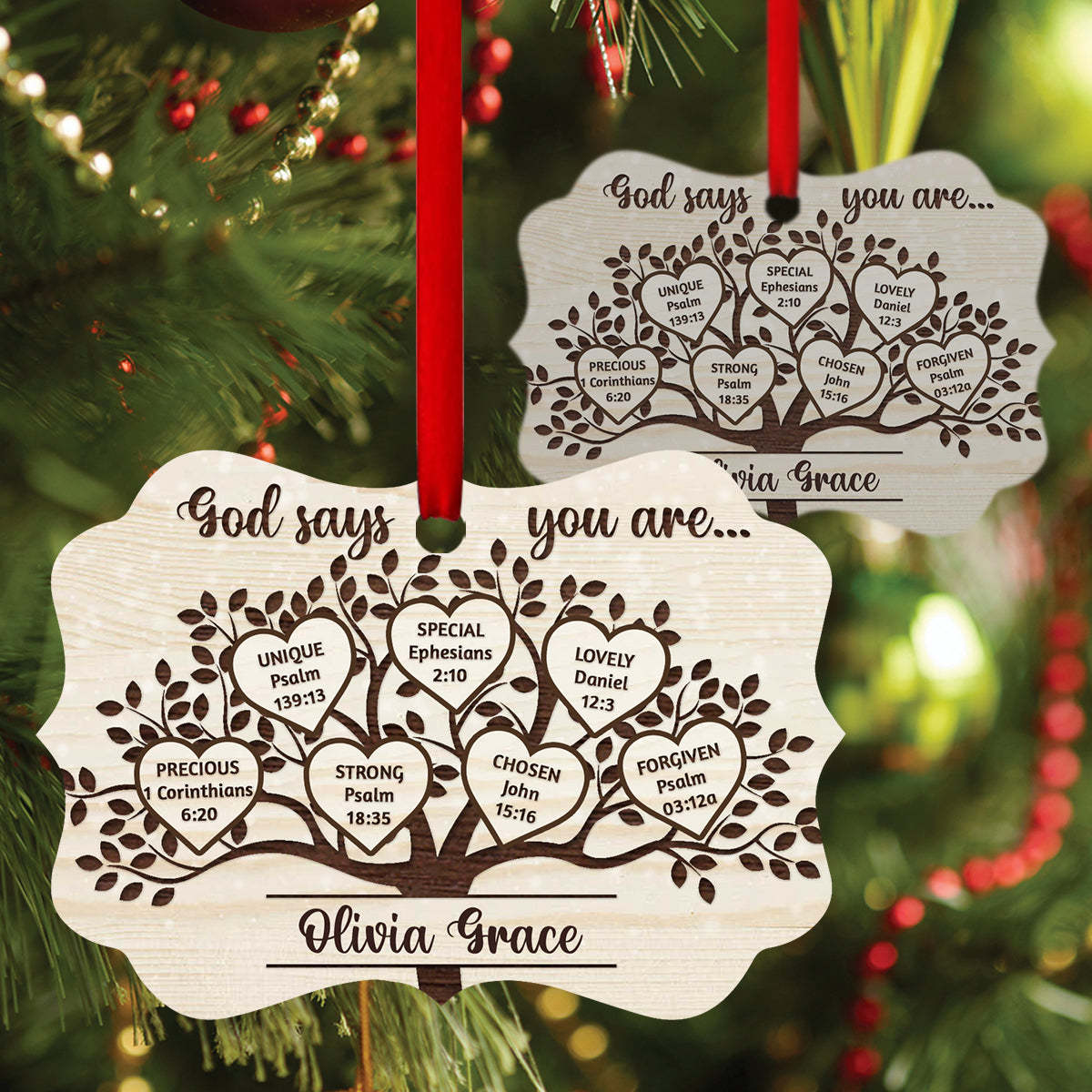 Memorial Ornament “God Says You Are Unique" Personalised Name Ornament Memorial Christmas Home Decor-Jessemade AU