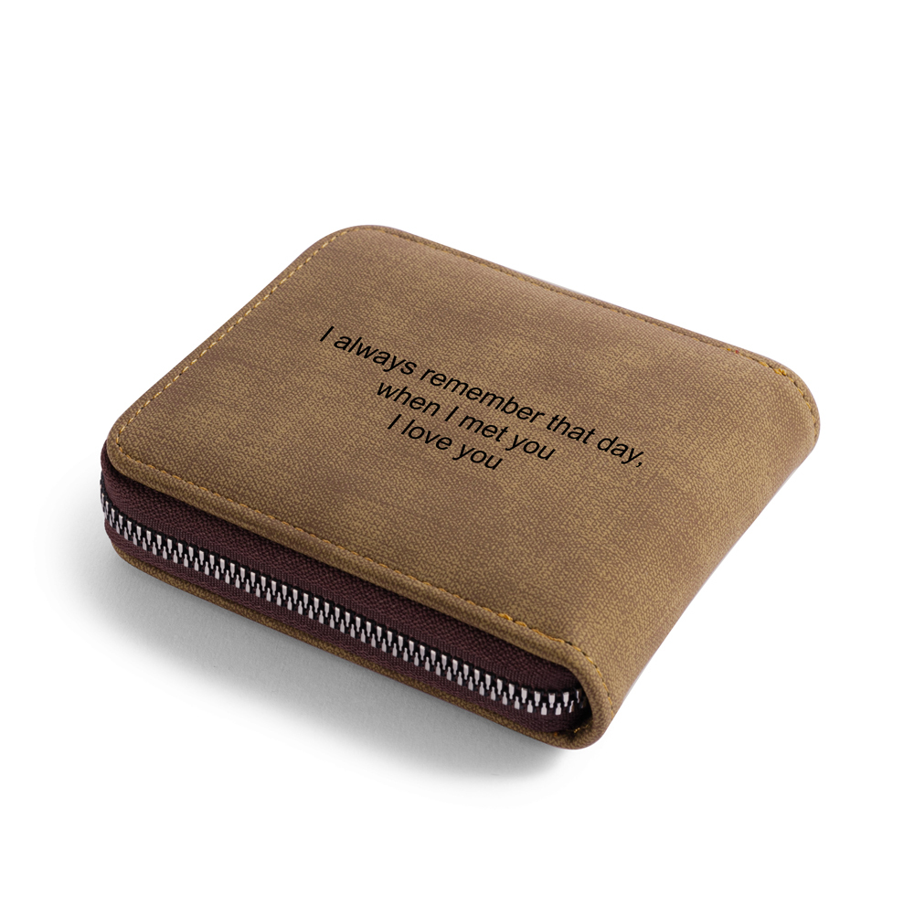Personalised Leather Wallet Engraved Photo Short Purse Gifts For Men-Jessemade AU