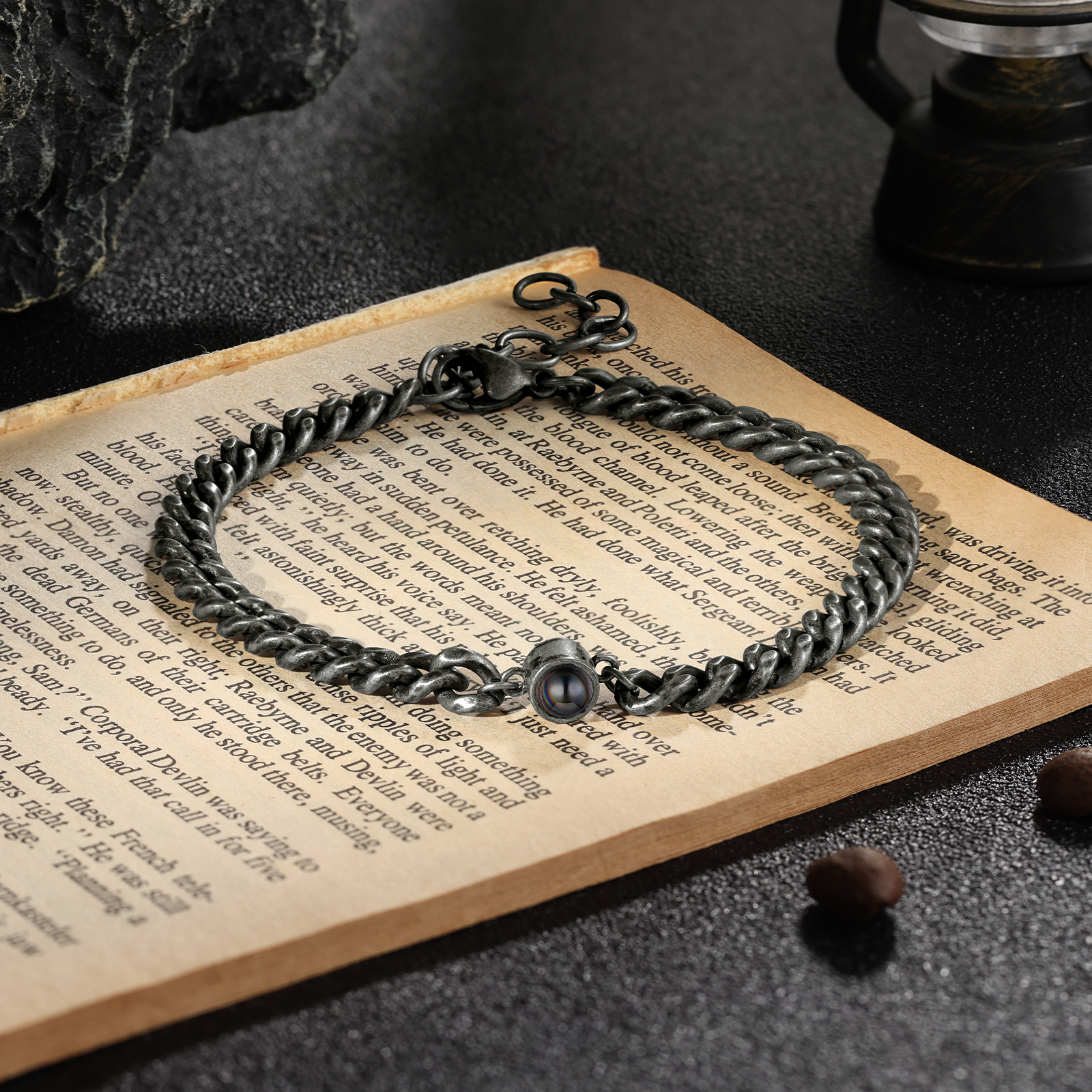 Men's Vintage Bracelet Personalised Projection Bracelet Customised Photo Bracelet Adjustable Bracelet Creative Gift for Him-Jessemade AU