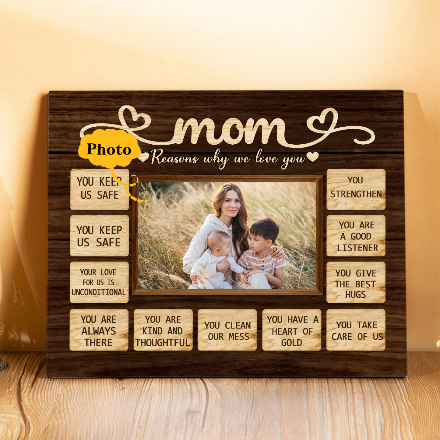 Personalised Photo Wooden Plaque Home Decoration Gifts for Mom/Mum - Reasons Why We Love You-Jessemade AU