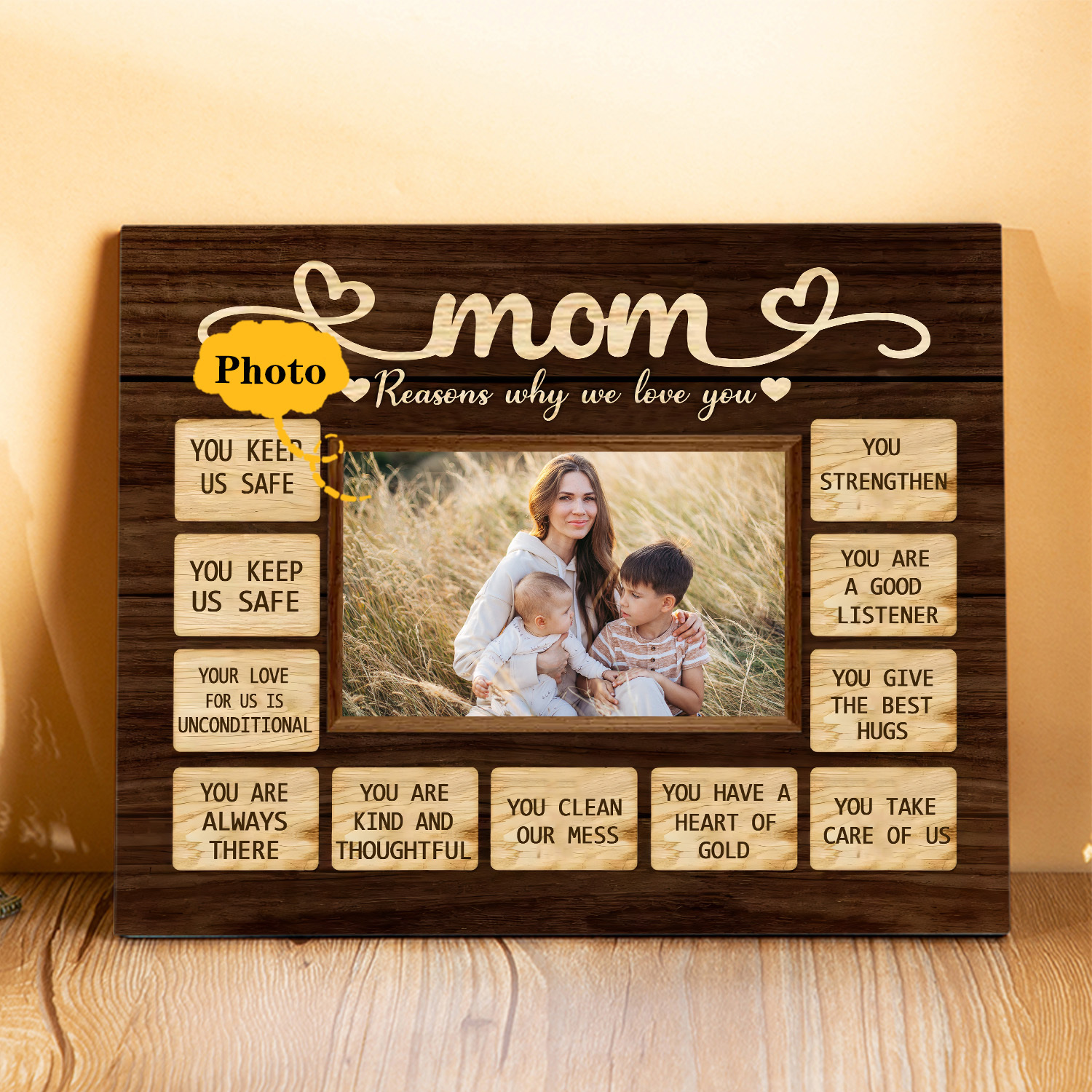 Personalised Photo Wooden Plaque Home Decoration Gifts for Mom/Mum - Reasons Why We Love You-Jessemade AU
