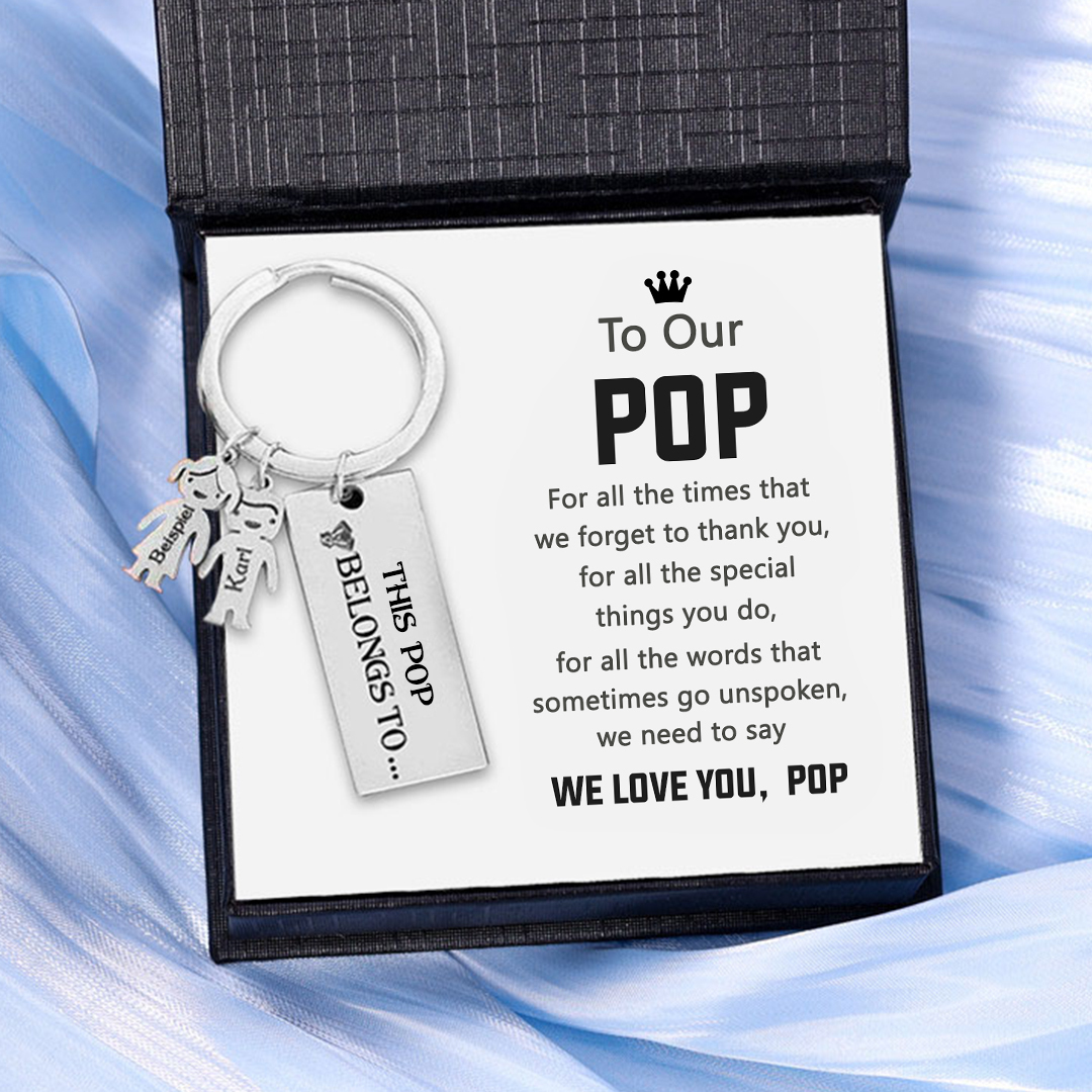 2 Names-Personalised 2 Children's Name Keychain-To My Dad-Gift Box Gift Card Set-Jessemade AU