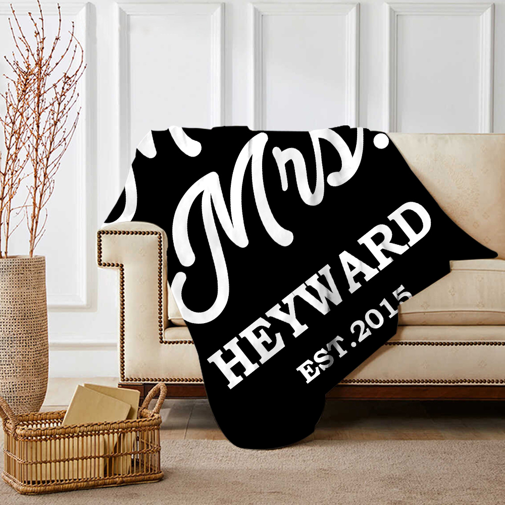 Personalised Couple Blanket Customised Text & Date Blanket Valentine's Day Gift for Him/Her-Jessemade AU