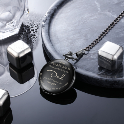 “Thank you for being the Dad you didn't have to be” Personalised Pocket Watch Gifts for Father-Jessemade AU