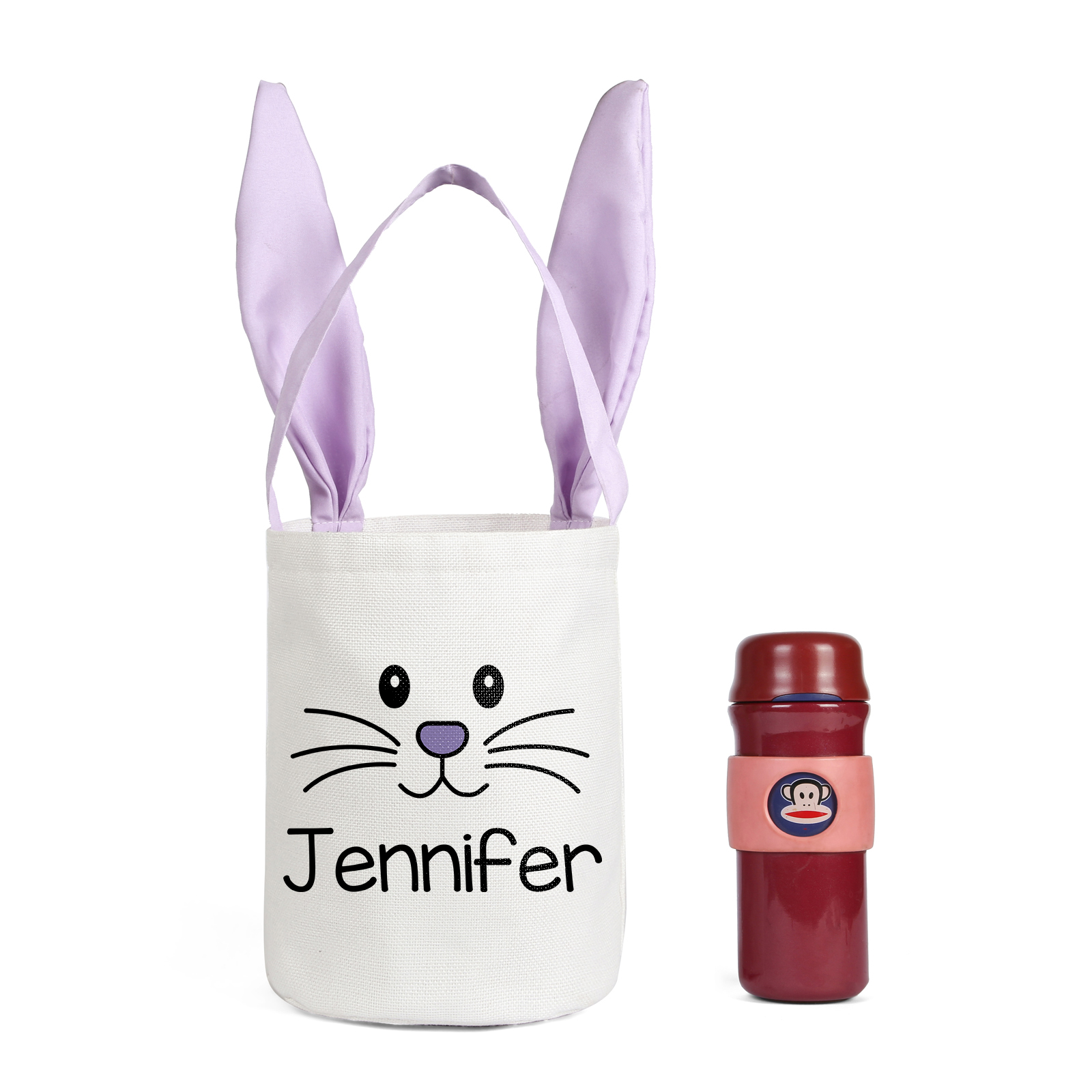Easter Bunny Tote Bag Personalised Name Bucket Bag Bunny Basket Gifts For Kids-Jessemade AU